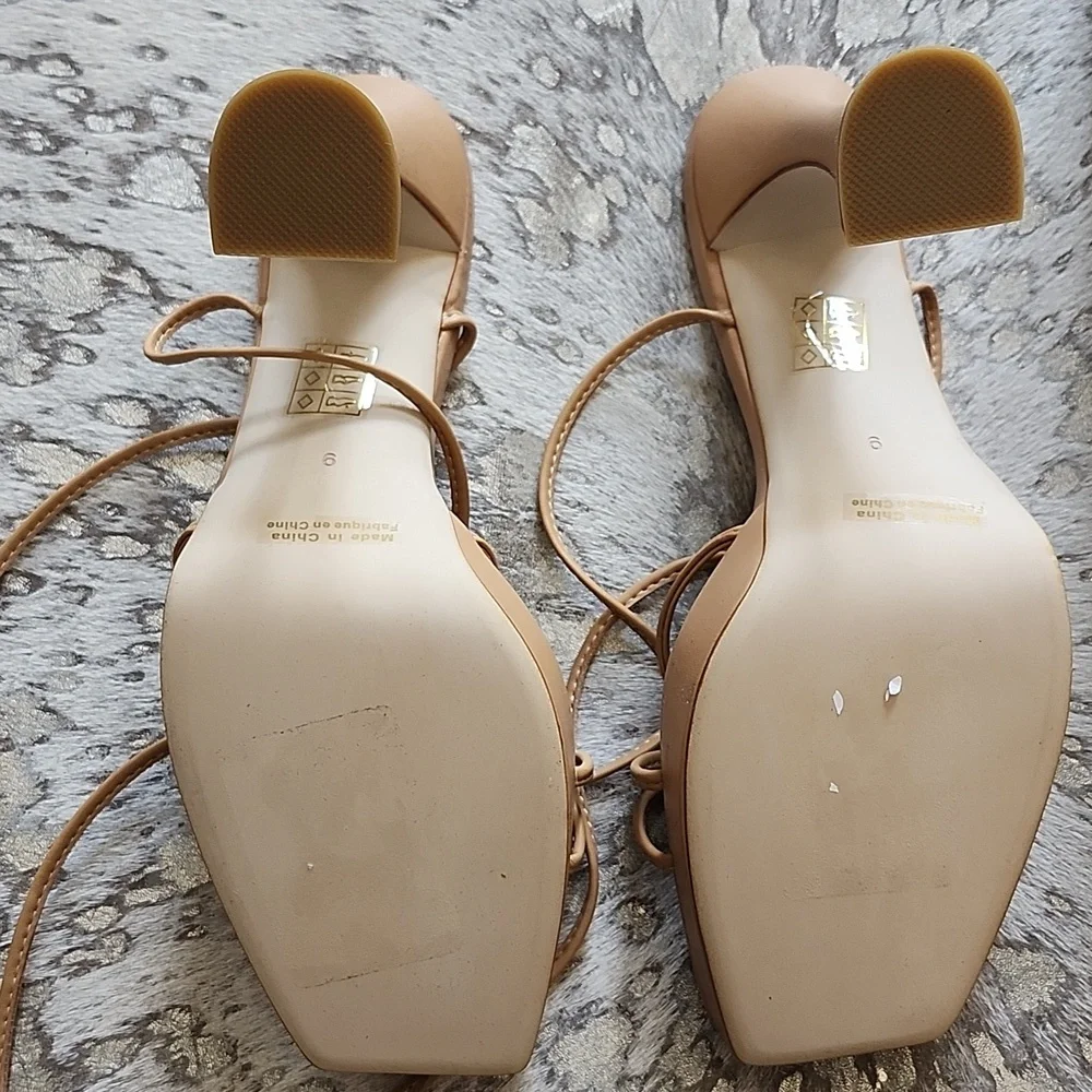 Jeffrey Campbell Primadonna Platform Wrap Sandal Nude NWB Sz9